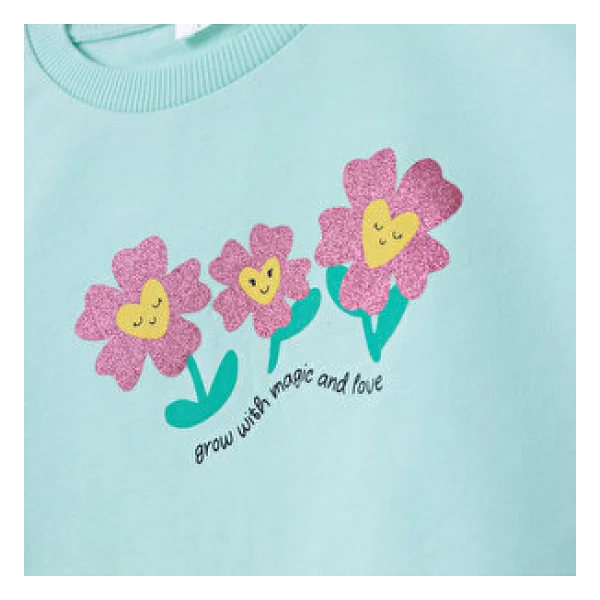 HelloBaby Kız Bebek Sweatshirt Çiçek Baskılı Bisiklet Yaka Uzun Kol 2 - 3 Yaş - Görsel 5