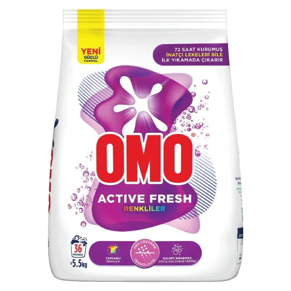 Omo Active Fresh Renkliler İçin 5.5 Kg Toz Deterjan - Görsel 4