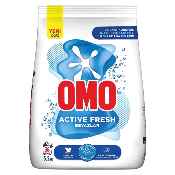 Omo Active Fresh Beyazlar İçin 5.5 Kg Toz Deterjan - Görsel 4