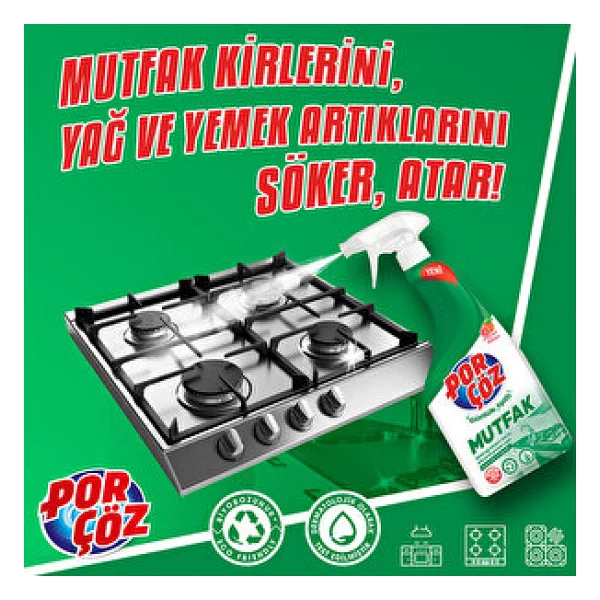 Porçöz Mutfak Temizleyici Sprey 750 Ml - Görsel 3
