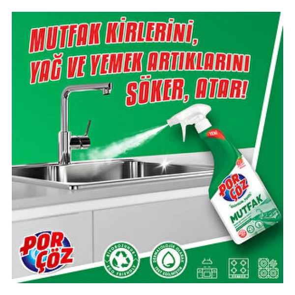 Porçöz Mutfak Temizleyici Sprey 750 Ml - Görsel 4