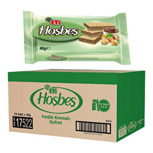Eti Hoşbeş Fındık Kremalı Gofret 40 Gr 24'lü - Görsel 6