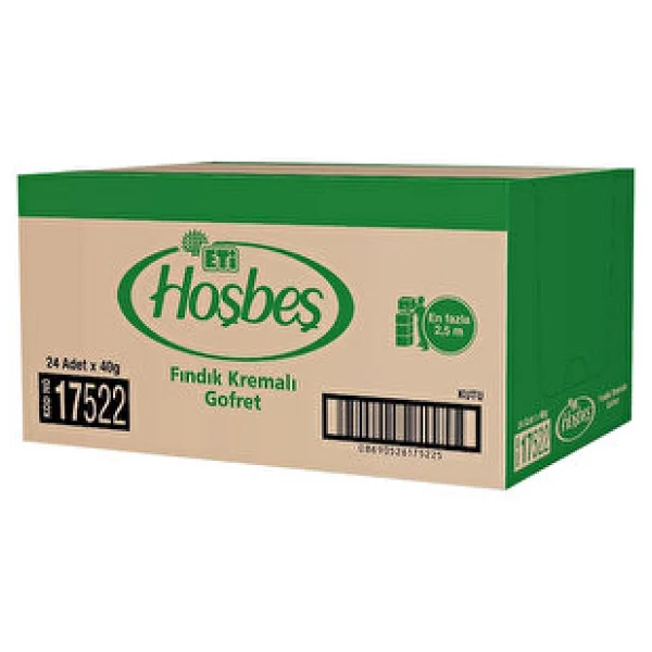 Eti Hoşbeş Fındık Kremalı Gofret 40 Gr 24'lü - Görsel 8