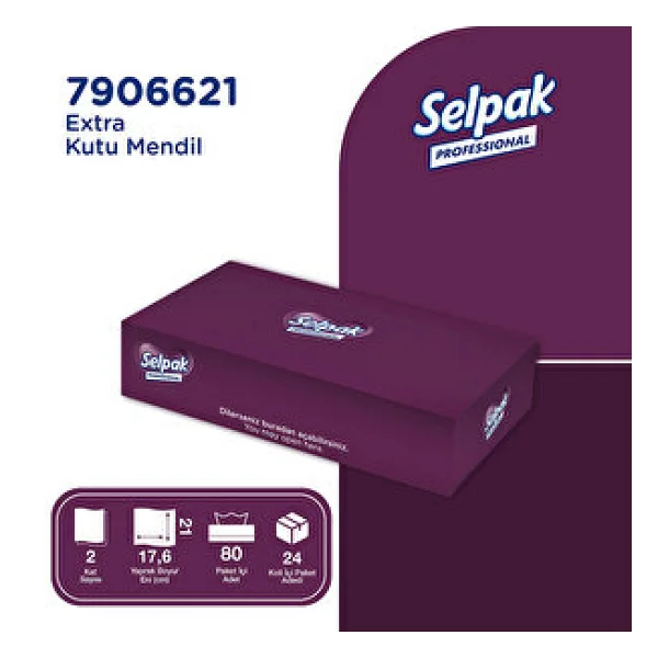 Selpak Professional Extra Kutu Mendil 80'li - Görsel 2