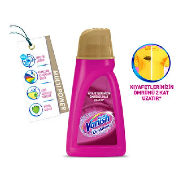 Vanish Kosla Multipower Gold Renkliler İçin Leke Çıkarıcı Ve Deterjan Güçlendirici 1 Lt - Görsel 2