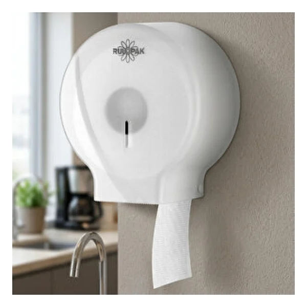 Rulopak Modern Mini Jumbo Şeffaf Beyaz Tuvalet Kağıdı Dispenseri - Görsel 2