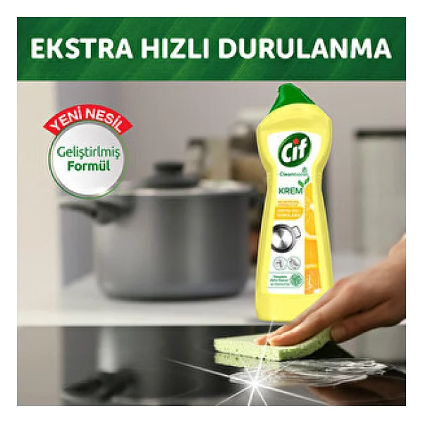Cif Cleanboost Krem Limon Yüzey Temizleyici 750 Ml - Görsel 4