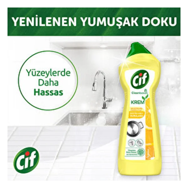 Cif Cleanboost Krem Limon Yüzey Temizleyici 750 Ml - Görsel 5