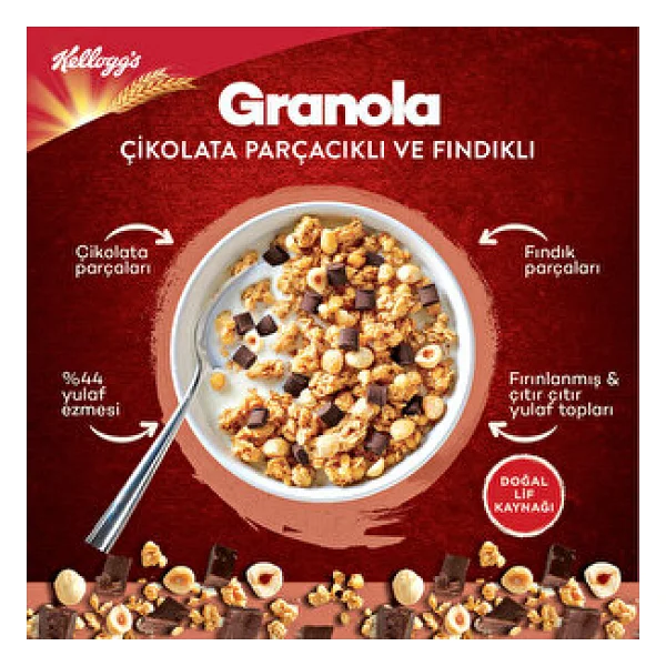 Kellogg's Çikolata Parçalı Ve Fındıklı Granola 340 Gr - Görsel 2