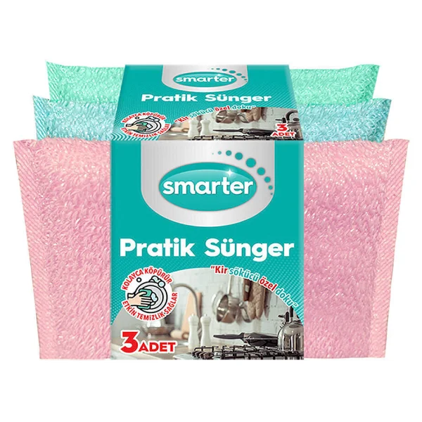 Smarter Pratik 3'lü Bulaşık Süngeri - Görsel 6