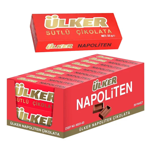Ülker Napoliten Sütlü Çikolata 33 Gr 20'li - Görsel 4