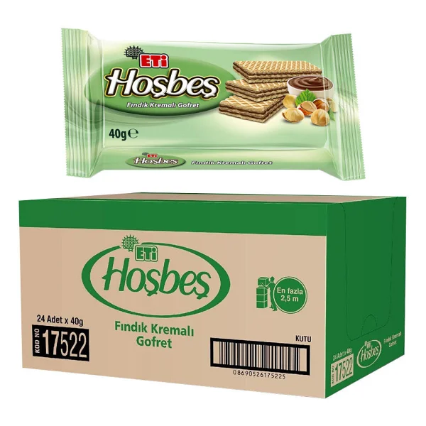 Eti Hoşbeş Fındık Kremalı Gofret 40 Gr 24'lü - Görsel 9