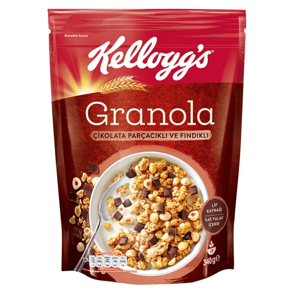 Kellogg's Çikolata Parçalı Ve Fındıklı Granola 340 Gr - Görsel 5