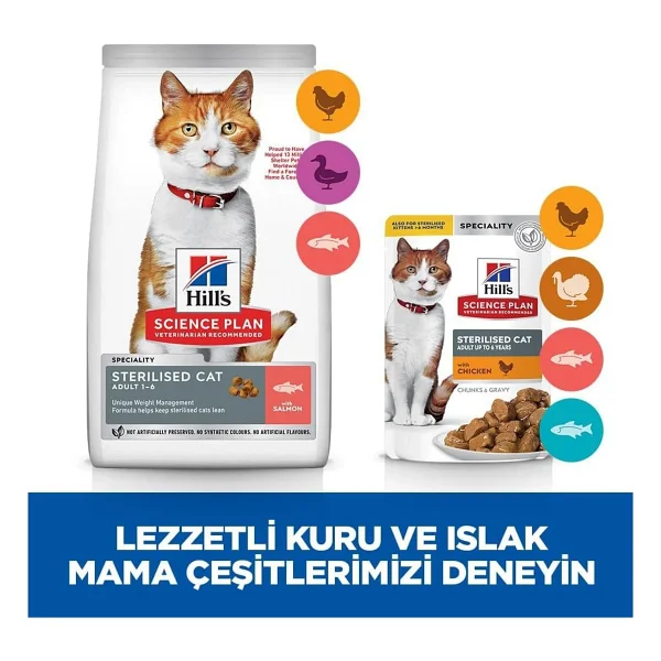 Hill's Somonlu 3 Kg Kısırlaştırılmış Yetişkin Kedi Maması - Görsel 8