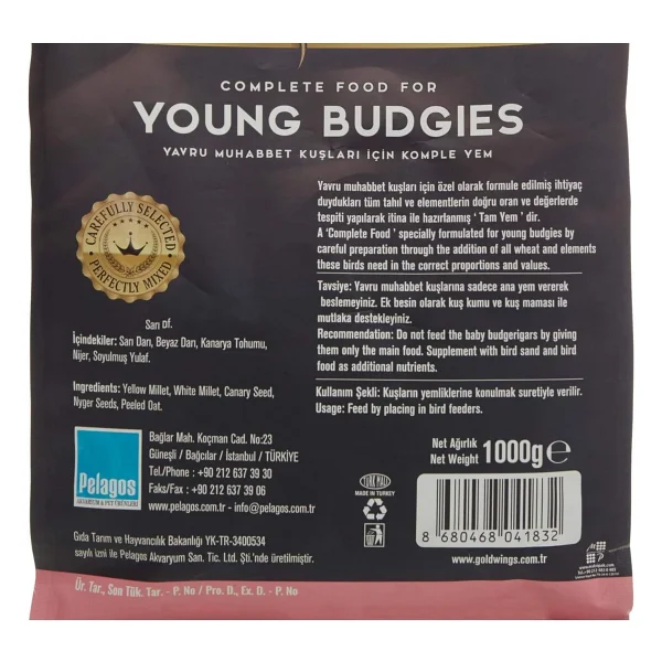 Gold Wings Premium 1 kg Yavru Muhabbet Kuşu Yemi - Görsel 8