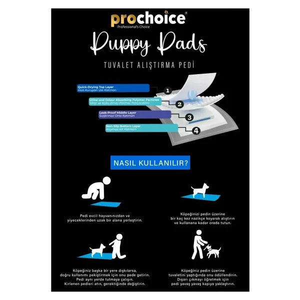 Prochoice 60x90 Cm 30'lu Yavru Köpek Çiş Eğitim Pedi - Görsel 4