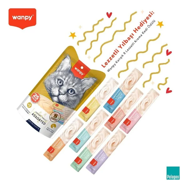 Wanpy 25x14 Gr Krema Kedi Ödül Maması - Görsel 5