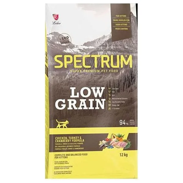 Spectrum Low Grain Tavuklu Ve Hindili 12 Kg Yavru Kedi Maması - Görsel 9