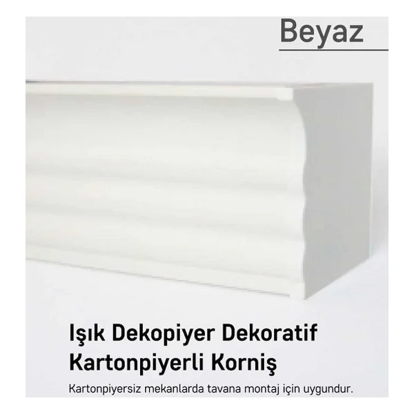 Slimflex Işık Panolu Perde Rayı Beyaz - Görsel 2