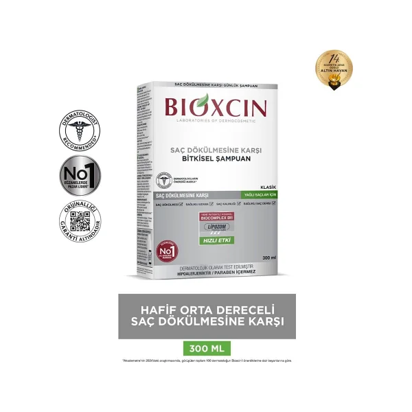 Bioxcin Klasik Bitkisel Yağlı Saçlar için 300 ml Saç Dökülmesine Karşı Şampuan - Görsel 5