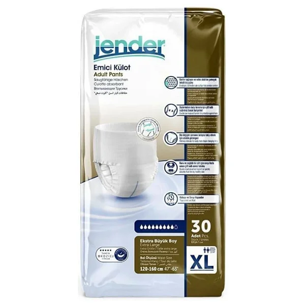 Jender Emici Külot Ekstra Büyük Boy XL 30'lu Hasta Bezi - Görsel 2