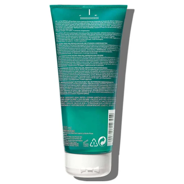La Roche-Posay Effaclar Micro Peeling 200 Ml Yüz Temizleme Jeli - Görsel 2