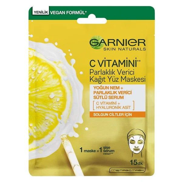 Garnier Skin Naturals C Vitamini Parlaklık Verici Kağıt Yüz Maskesi - Görsel 2