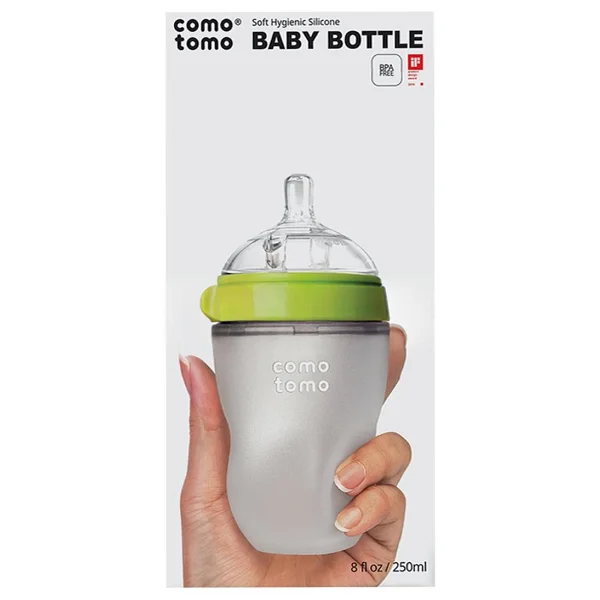 Comotomo Orta Akışlı 3-6 Ay Silikon Biberon 250 Ml Yeşil - Görsel 10