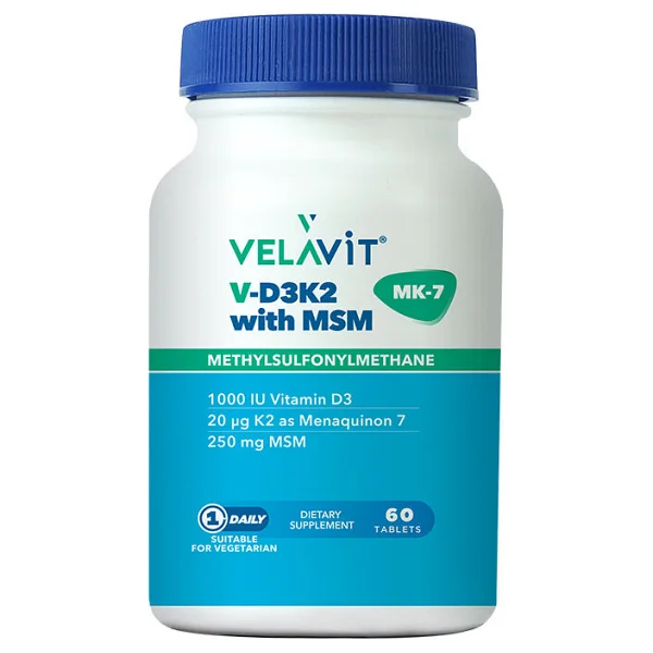 Velavit V-D3K2MSM 60 Tablet - Görsel 3
