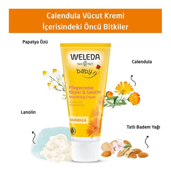 Weleda Baby Calendula Organik Nemlendirici Vücut Kremi 75ml - Görsel 2