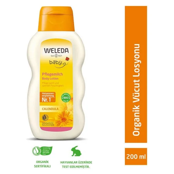 Weleda Baby Calendula Organik 200 Ml Nemlendirici Vücut Losyonu - Görsel 2