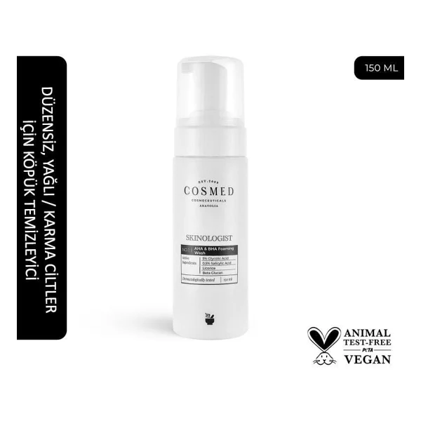 Cosmed Skinologist Aha & Bha 150 Ml Yüz Temizleme Köpüğü - Görsel 4