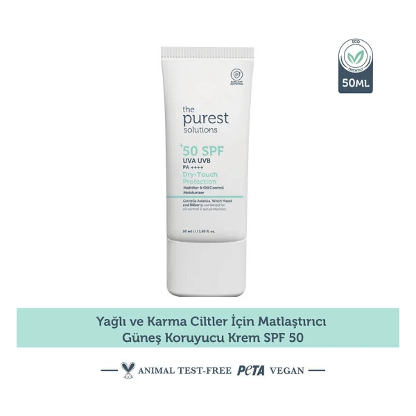 The Purest Solutions Matlaştırıcı Karma ve Yağlı Ciltler için 50 ml 50 Faktör Güneş Kremi - Görsel 4