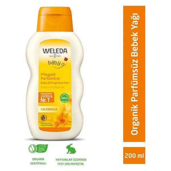 Weleda Calendula Organik Parfümsüz 200 Ml Bebek Yağı - Görsel 2