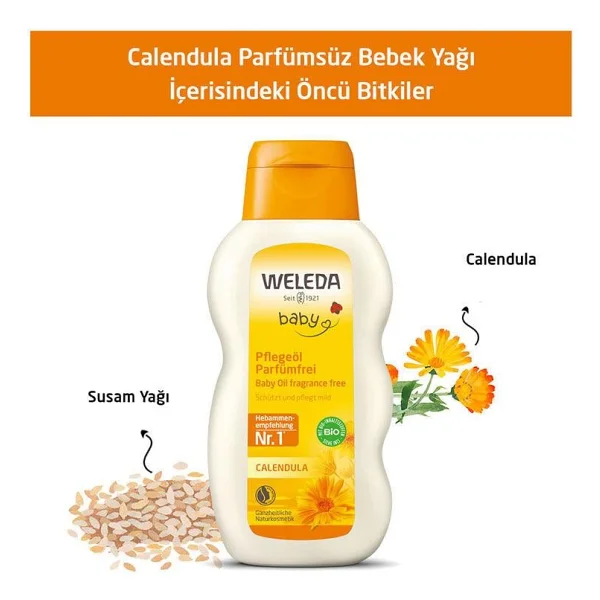 Weleda Calendula Organik Parfümsüz 200 Ml Bebek Yağı - Görsel 4