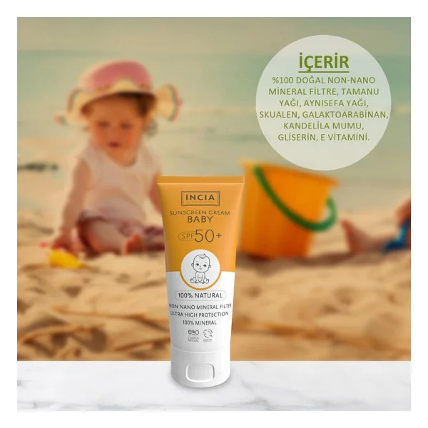 Incia Bebek Güneş Kremi Leke Karşıtı Mineral Filtreli Yüksek Koruma Spf50 Uva Uvb 50 Ml - Görsel 2