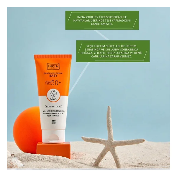 Incia Bebek Güneş Kremi Leke Karşıtı Mineral Filtreli Yüksek Koruma Spf50 Uva Uvb 50 Ml - Görsel 3