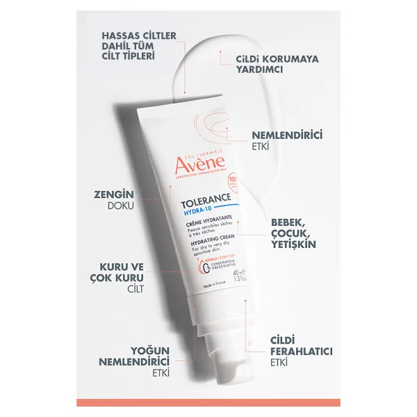 Avene Tolerance Hydra-10 Hydrating Krem 40 Ml - Görsel 6