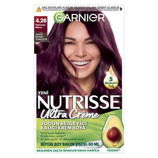 Garnier Nutrisse Ultra Creme 4.26 Patlıcan Moru Saç Boyası