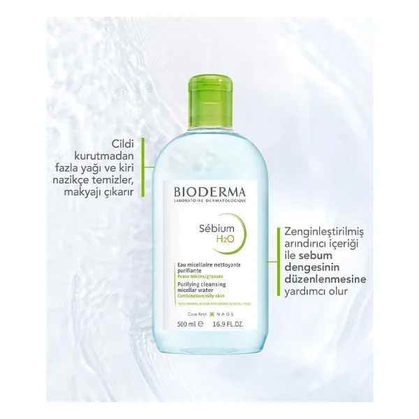 Bioderma Sebium H2O Micellar 250 ml Yüz Temizleme Suyu - Görsel 6