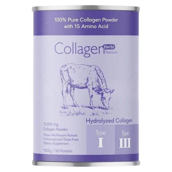 Collagen Forte Platinum Collagen Powder 500g, %100 Saf, Doğal Çift Hidrolize Kolajen Peptitler (50 Porsiyon) - Görsel 3