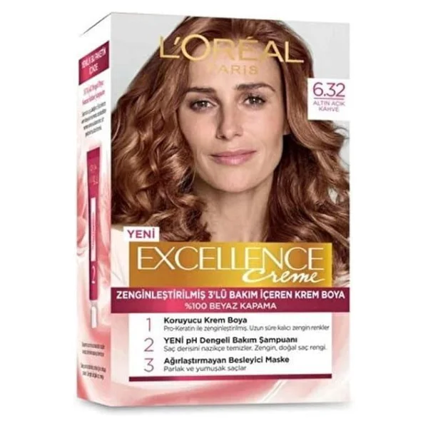 L'oreal Paris Excellence Creme 6.32 Altın Açık Kahve Saç Boyası - Görsel 2