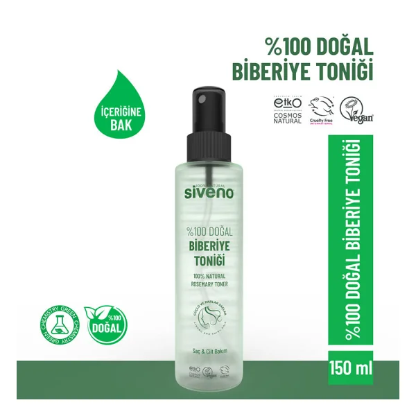 Siveno Doğal Biberiye Suyu Dökülme Karşıtı Ve Hızlı Uzatma Etkili 150 Ml Saç Toniği - Görsel 6