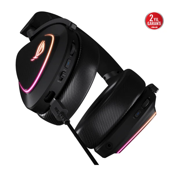 Asus Rog Delta Iı Siyah RGB 7.1 Kablolu/Kablosuz Kulak Üstü Oyuncu Kulaklığı - Görsel 8
