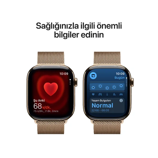 Apple Watch Series 11 GPS + Cellular 46mm Natürel Titanyum Kasa Ve Natürel Milano Loop Akıllı Saat - Görsel 4