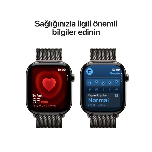 Apple Watch Series 11 GPS + Cellular 46mm Natürel Titanyum Kasa Ve Natürel Milano Loop Akıllı Saat - Görsel 9