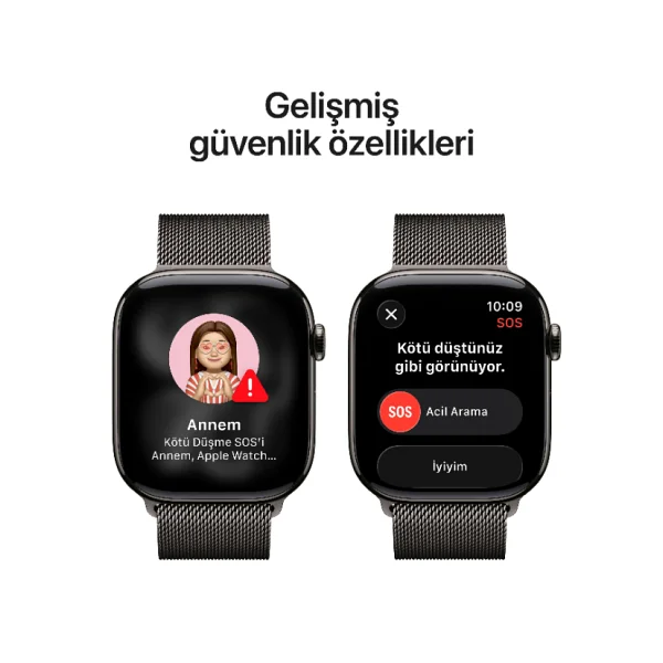 Apple Watch Series 11 GPS + Cellular 46mm Natürel Titanyum Kasa Ve Natürel Milano Loop Akıllı Saat - Görsel 10