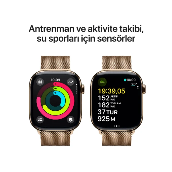 Apple Watch Series 10 GPS + Cellular 42mm Natürel Titanyum Kasa Ve Natürel Milano Loop Kordon Akıllı Saat - Görsel 3