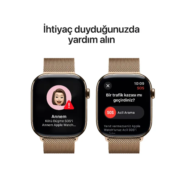Apple Watch Series 10 GPS + Cellular 42mm Natürel Titanyum Kasa Ve Natürel Milano Loop Kordon Akıllı Saat - Görsel 4