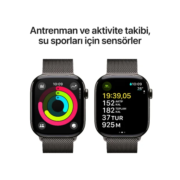 Apple Watch Series 10 GPS + Cellular 42mm Natürel Titanyum Kasa Ve Natürel Milano Loop Kordon Akıllı Saat - Görsel 8